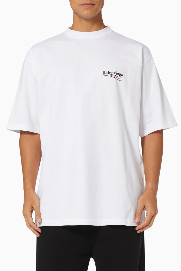 

Political Campaign T-shirt in Vintage Jersey, White