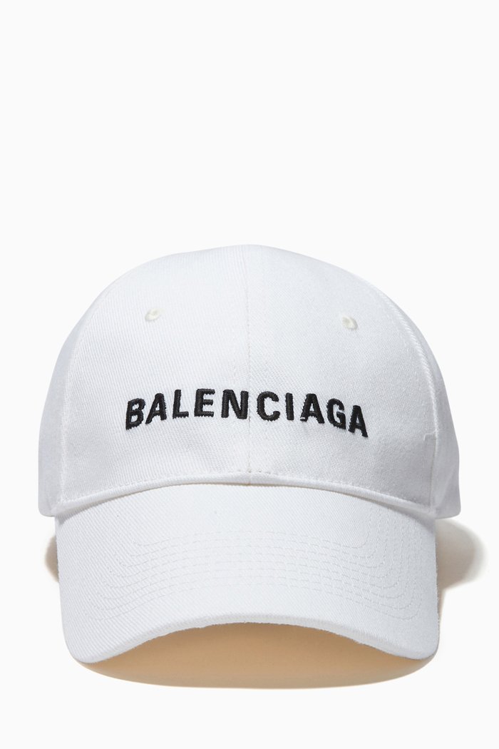 

Logo Embroidered Baseball Hat in Cotton Twill, White