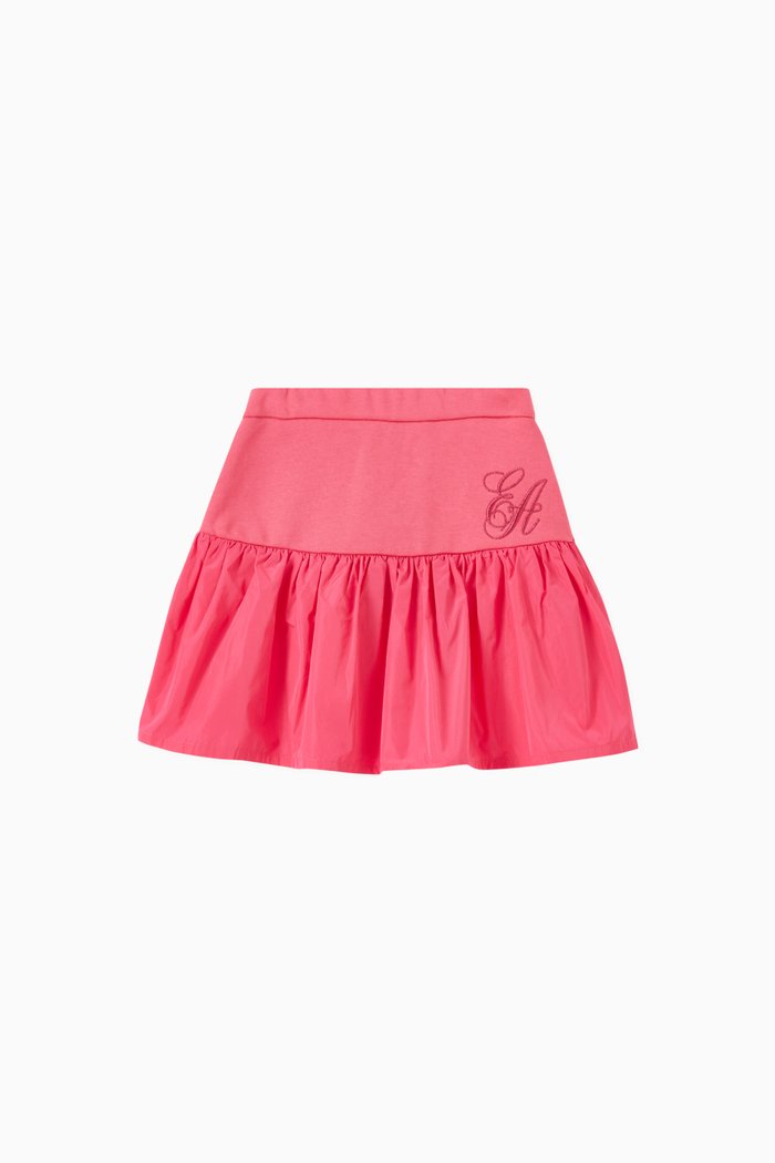 

Mini Skirt in French Terry & Cotton Poplin, Pink