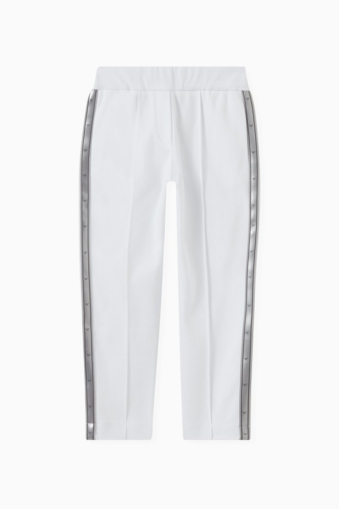 

Eagle Logo Tape Joggers in Cotton Jersey, White