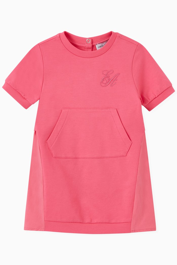 

Illusion Logo Dress in French Terry, Pink