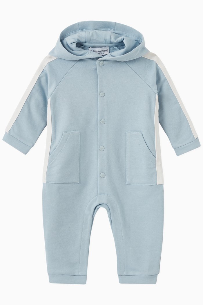

EA Micro Eagle Hooded Jumpsuit in Jersey, Blue
