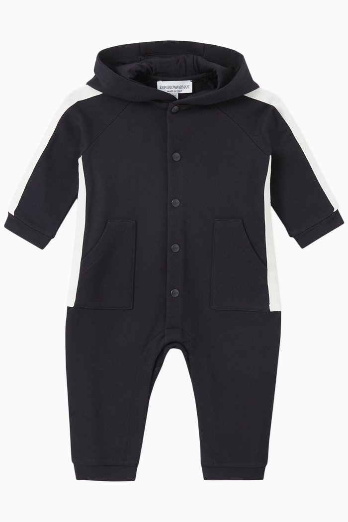 

EA Micro Eagle Hooded Jumpsuit in Jersey, Blue