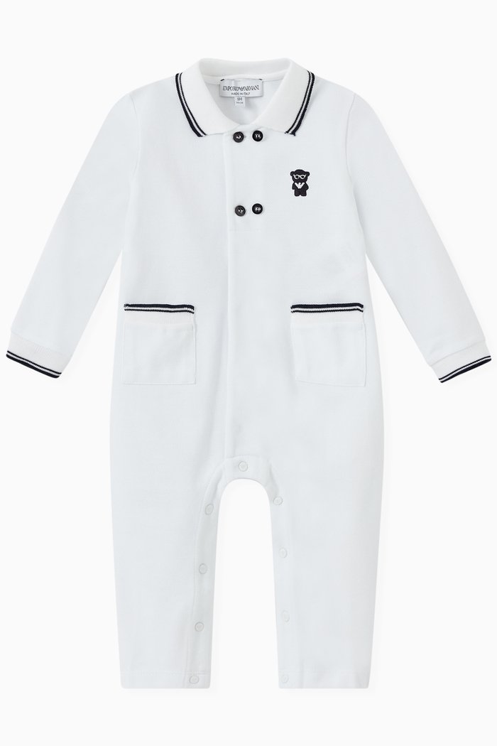

Manga Bear Jumpsuit in Cotton, White