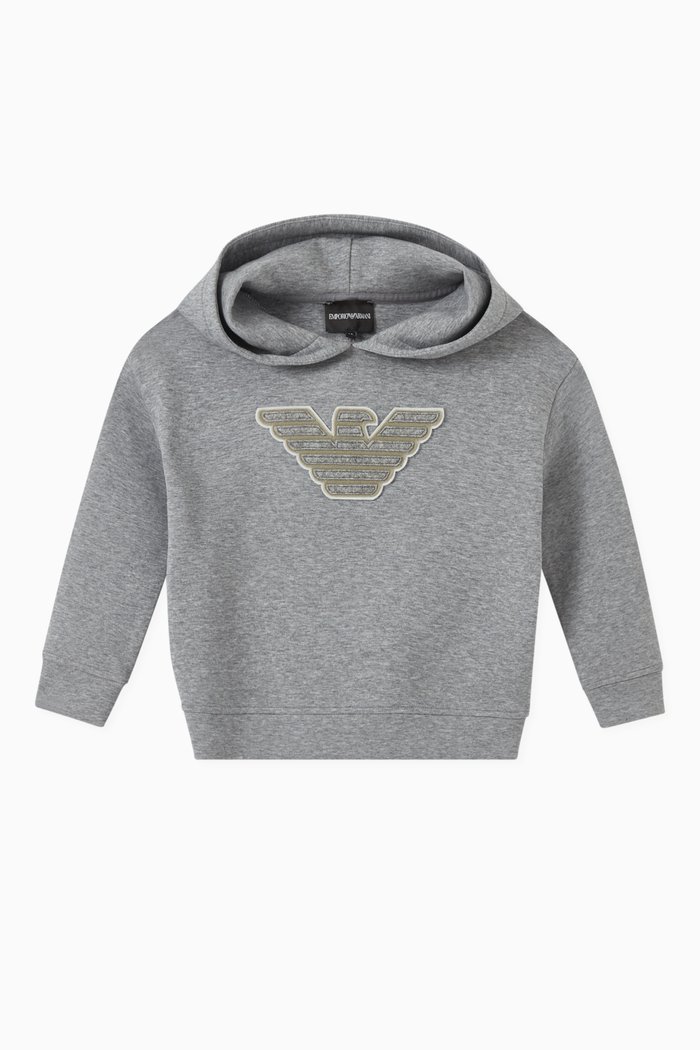 

EA Eagle Hoodie in Double Jersey, Grey