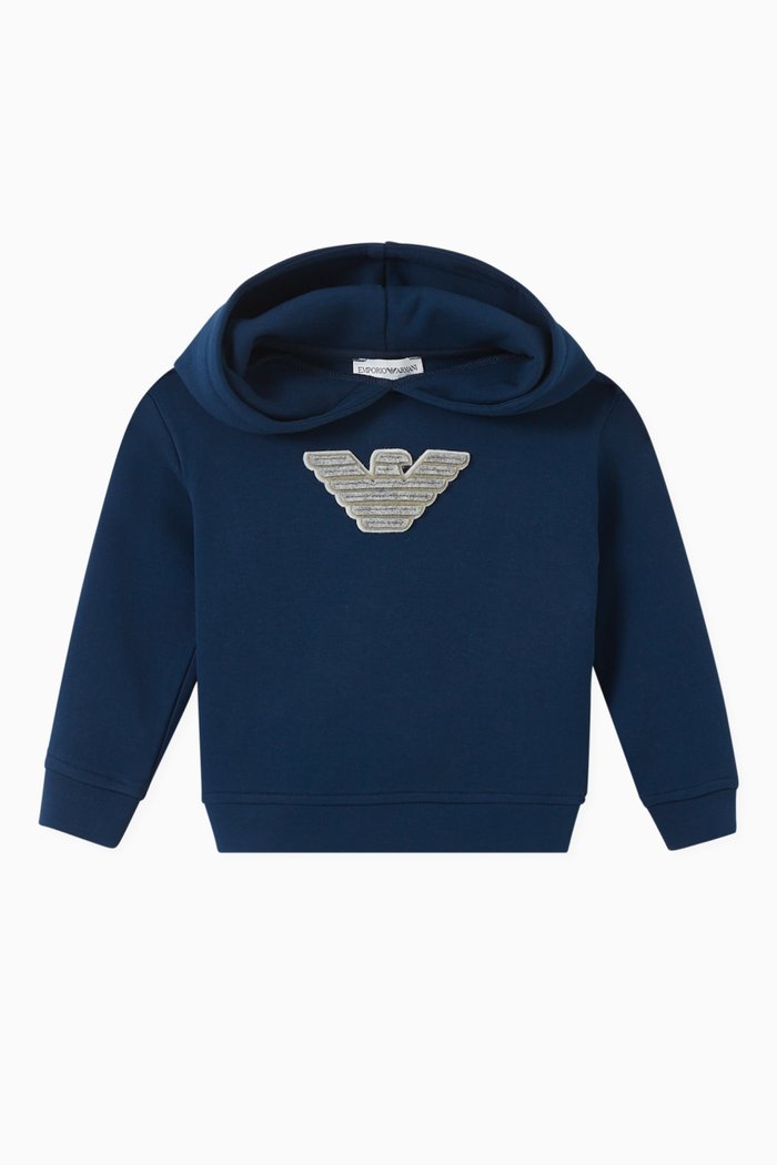 

EA Eagle Hoodie in Double Jersey, Blue
