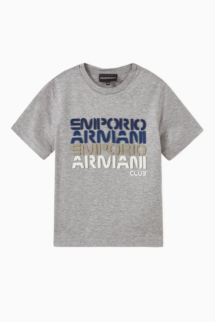 

EA Logo Text T-shirt in Cotton Jersey, Grey
