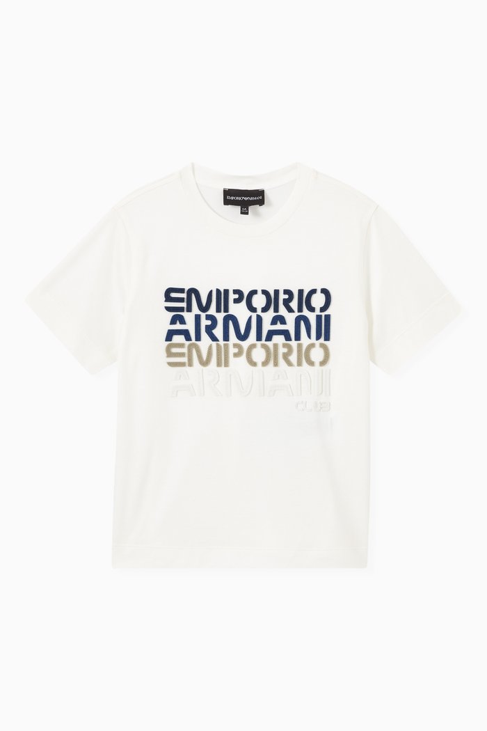 

EA Logo Text T-shirt in Cotton Jersey, Neutral