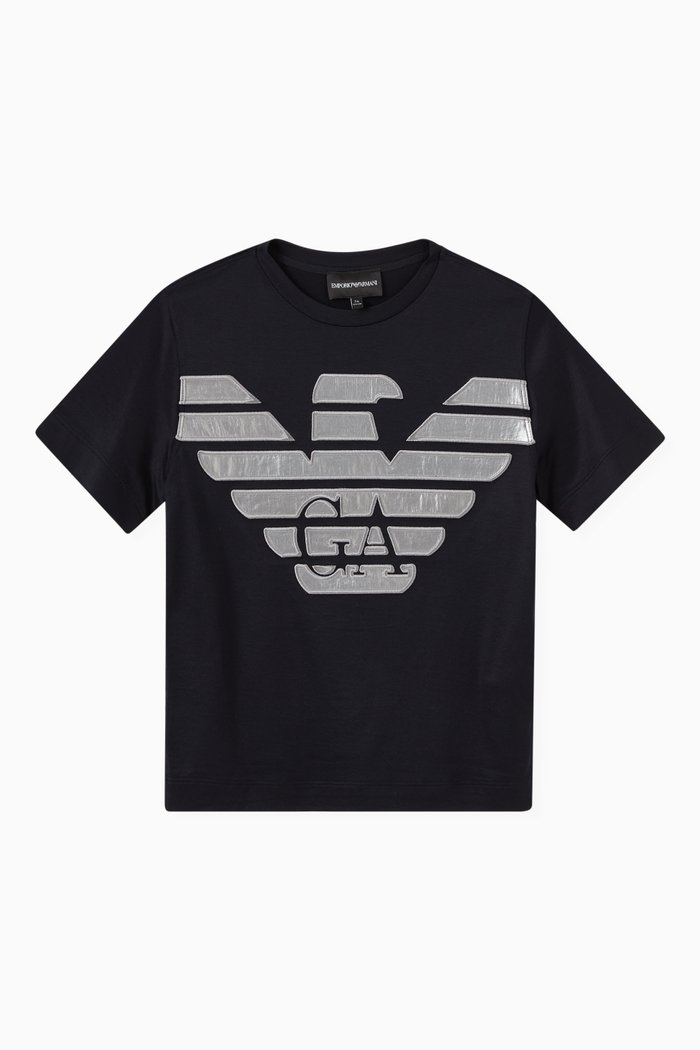 

Reflective Eagle Logo T-shirt in Cotton, Blue