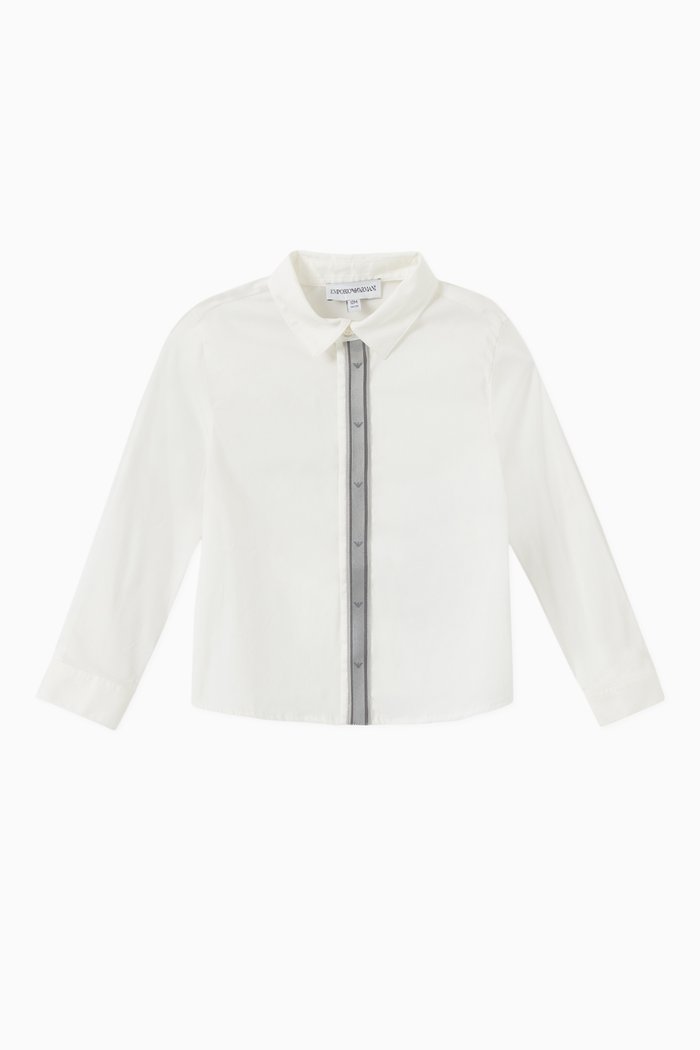 

EA Eagle Logo Tape Shirt in Cotton, White