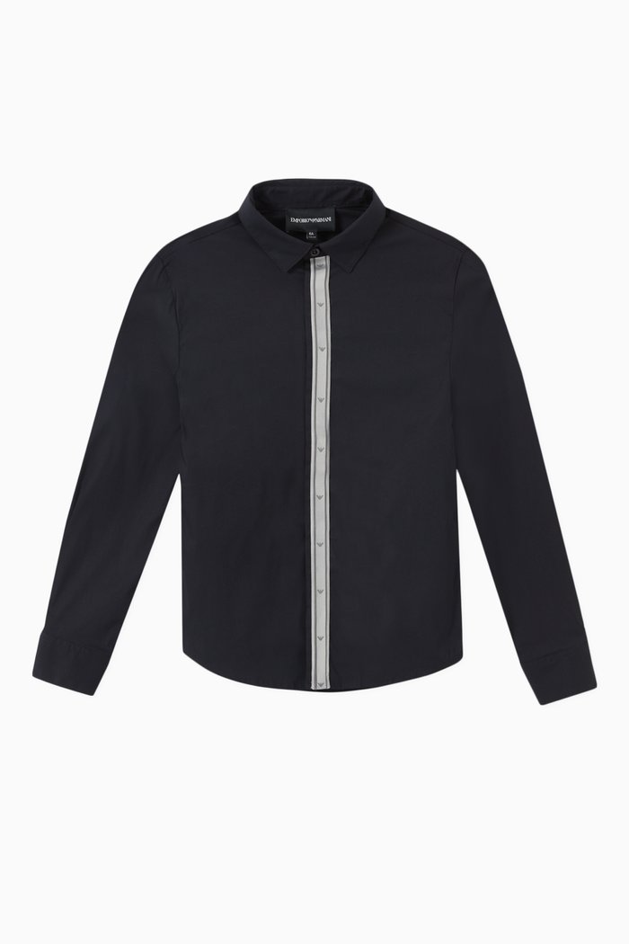 

EA Eagle Logo Tape Shirt in Cotton, Blue