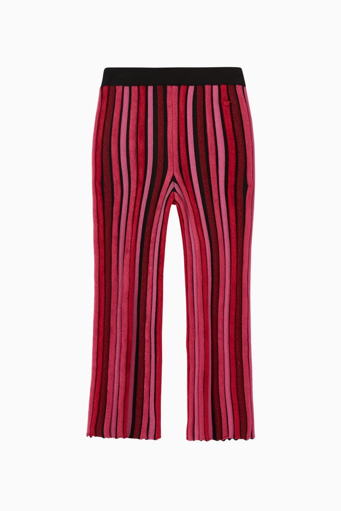 

EA Pleated Trousers in Cotton-blend Knit, Red