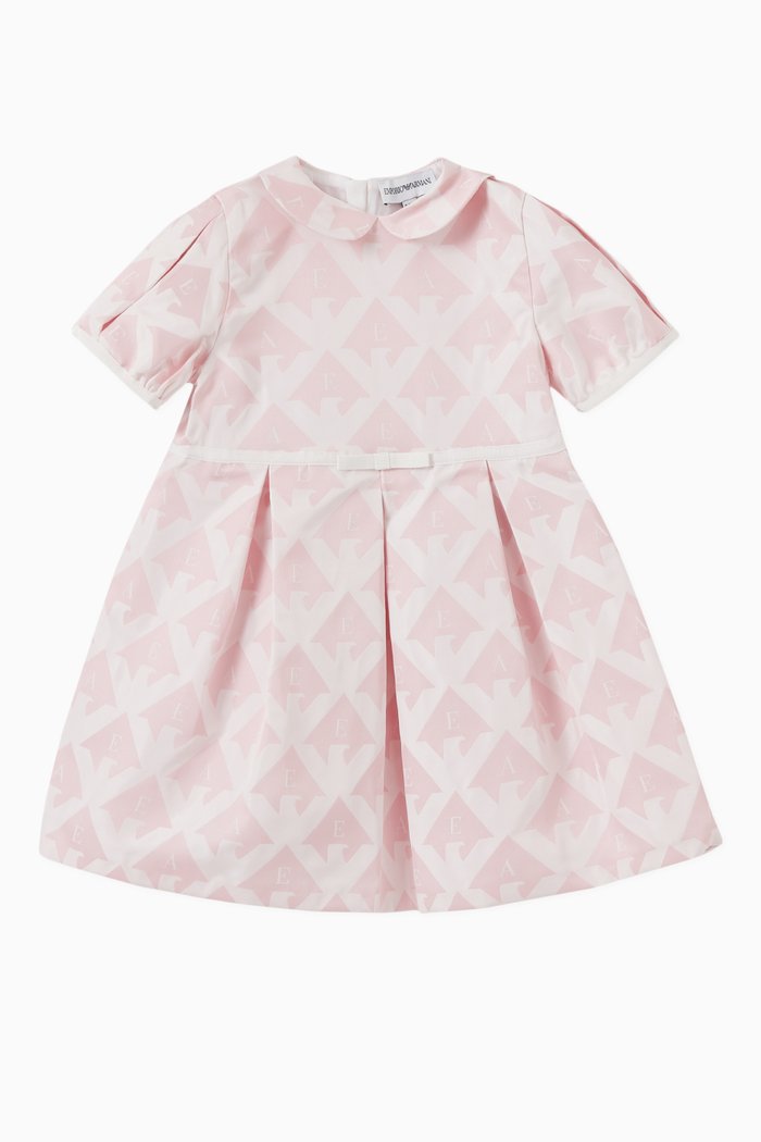 

EA Eagle Pleated Dress in Jacquard, Pink
