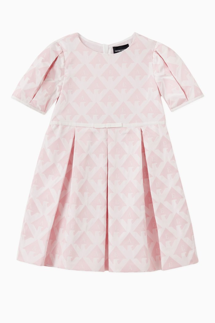 

EA Eagle Pleated Dress in Jacquard, Pink