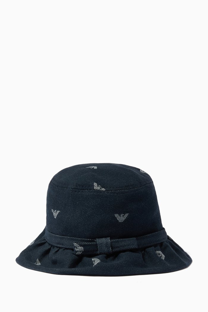 

EA Eagle Bucket Hat in Denim, Blue