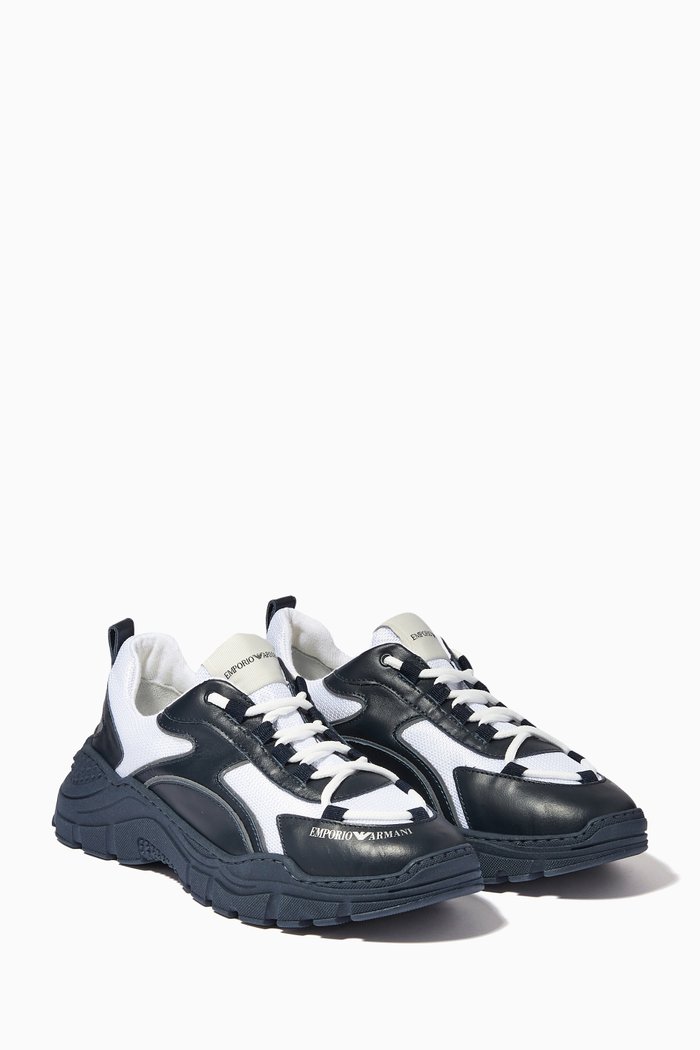 

EA Chunky Sneakers in Mesh, Blue
