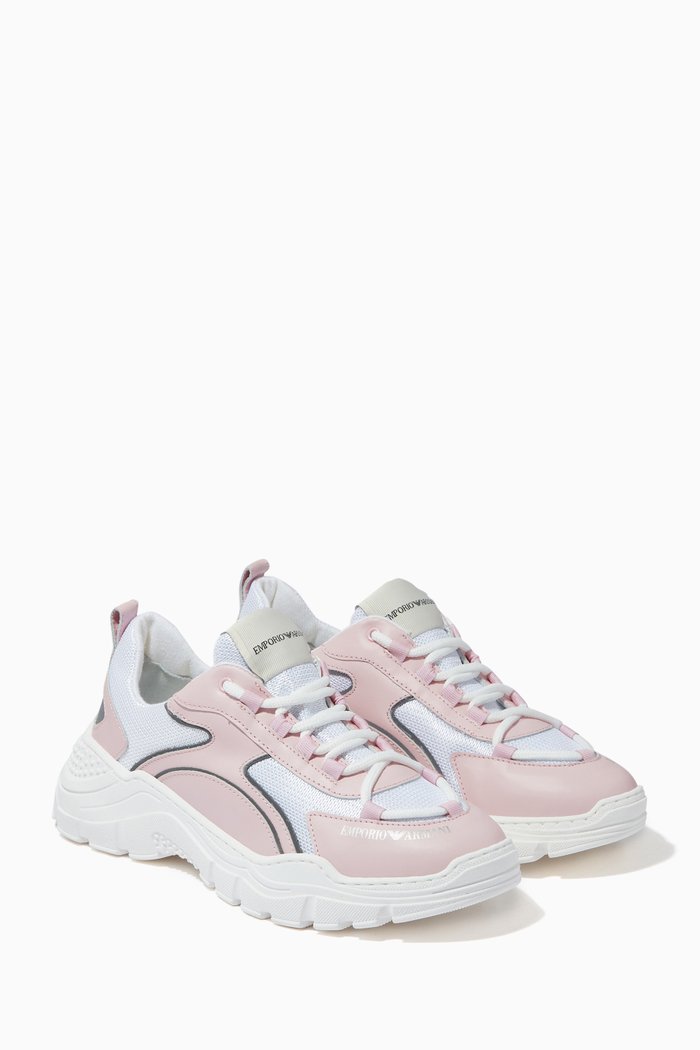 

EA Chunky Sneakers in Mesh, Pink