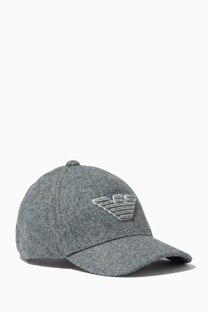 EA Eagle Logo Baseball Hat in Felt, Grey