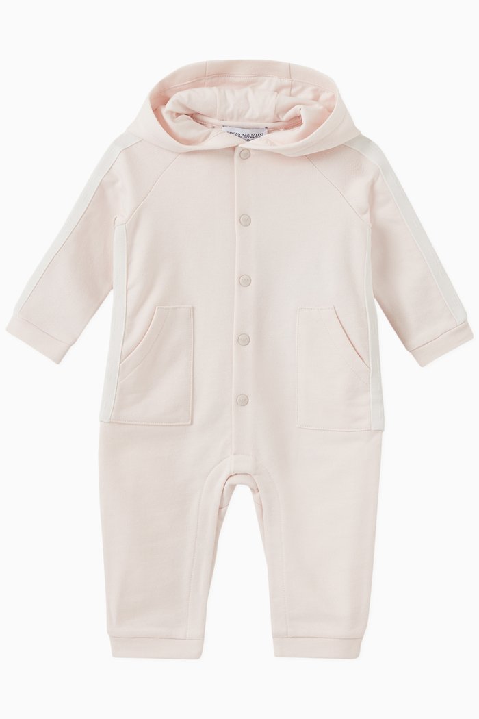 EA Micro Eagle Hooded Jumpsuit in Jersey, Pink
