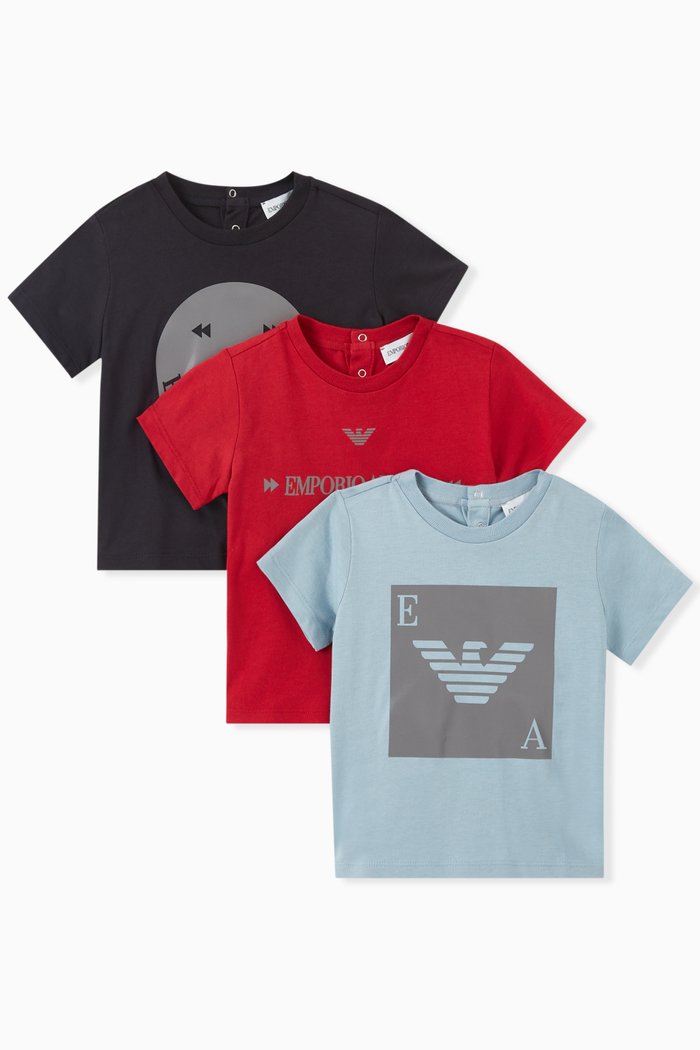 

EA Music Graphic T-shirt in Jersey, Set of 3, Red