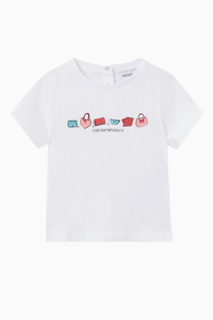

Assorted Bags Print T-shirt in Cotton, White