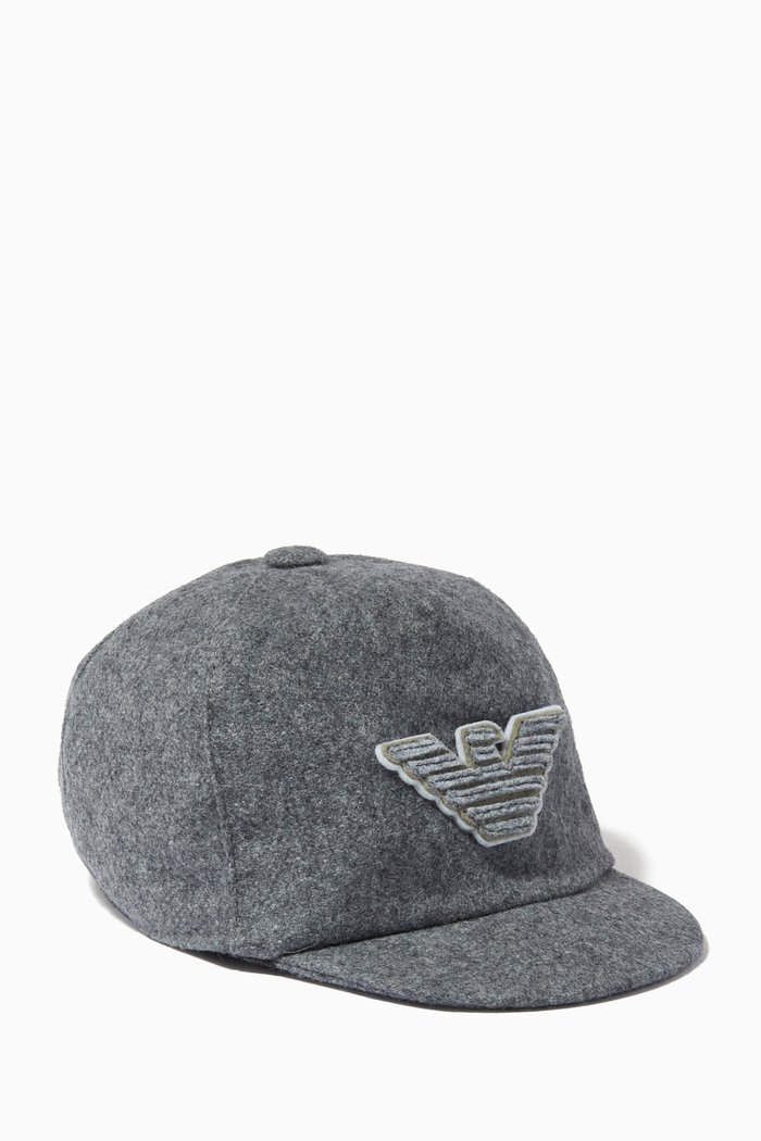 EA Eagle Baseball Hat in Felt, Grey