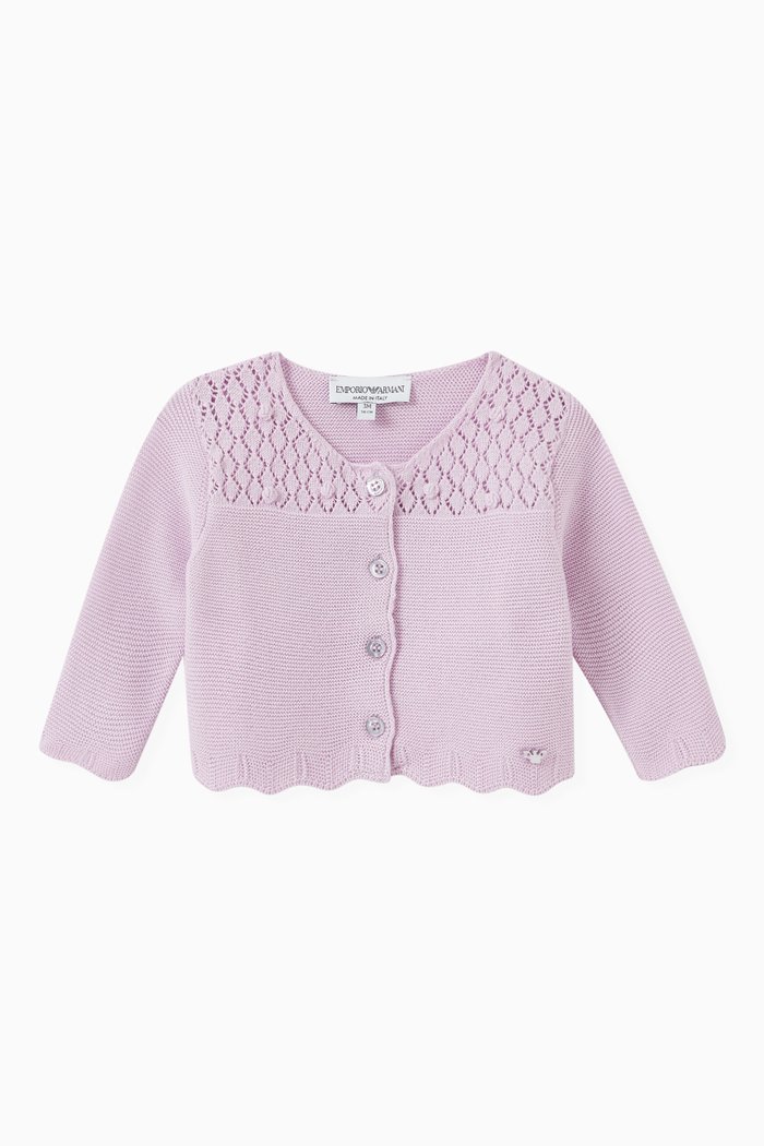 

Knit Cardigan in Cotton, Purple