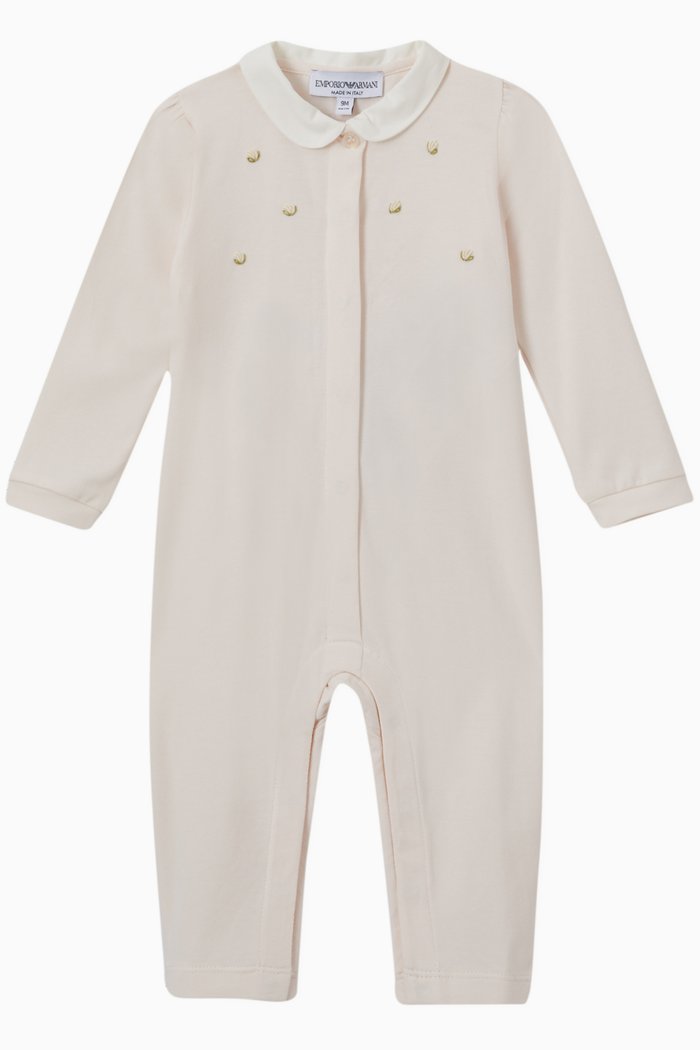 

Flower Embroidery Jumpsuit in Cotton, Pink