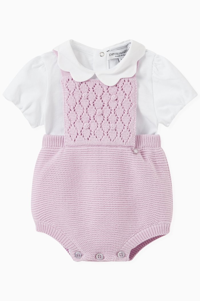 

Crochet Jumpsuit & Romper Set in Cotton, Purple