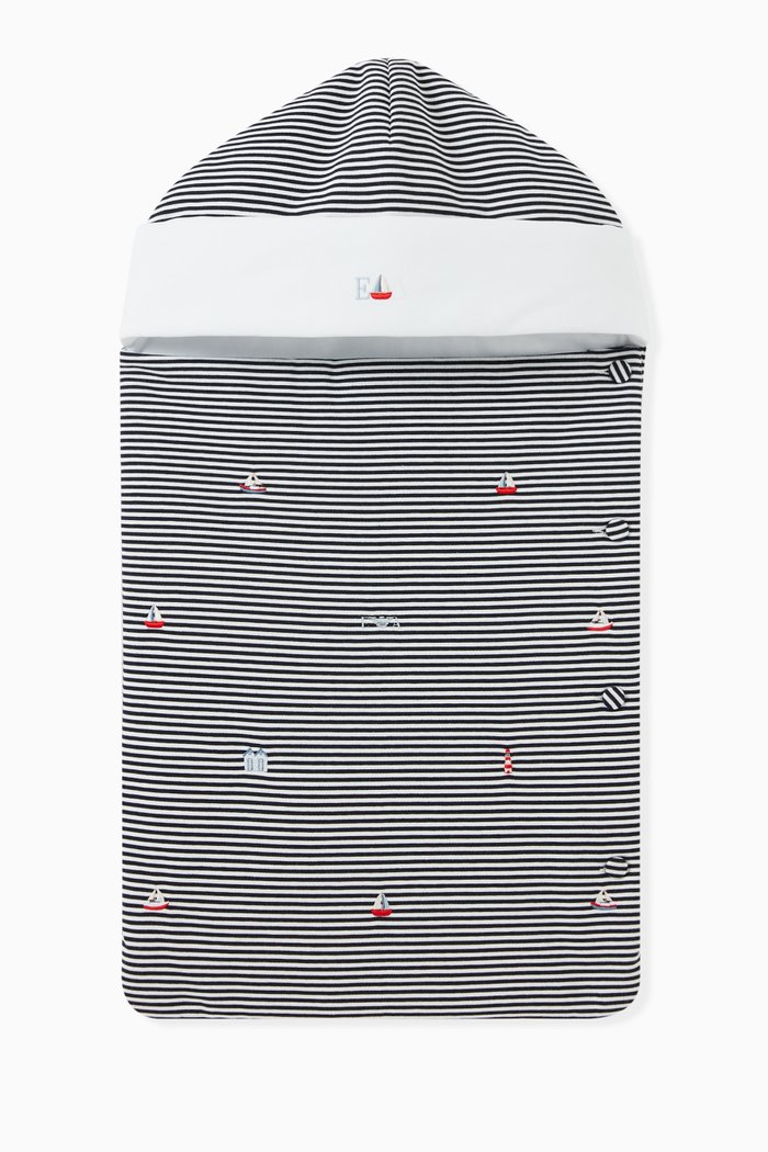 

EA Boat Striped Sleeping Nest in Cotton, Blue