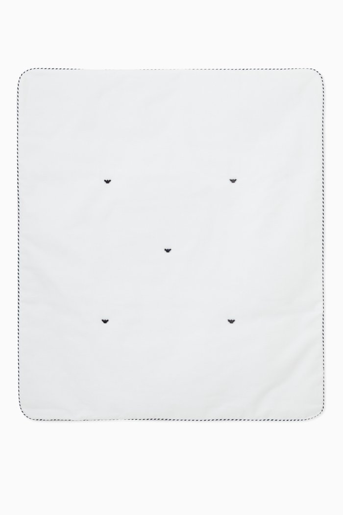 

Tiny Eagle Logo Blanket in Cotton, White