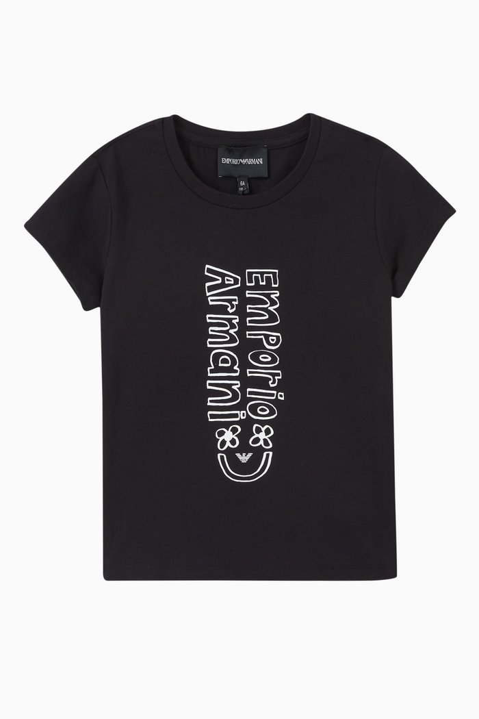 

Smiley Text Logo T-shirt in Cotton Jersey, Blue