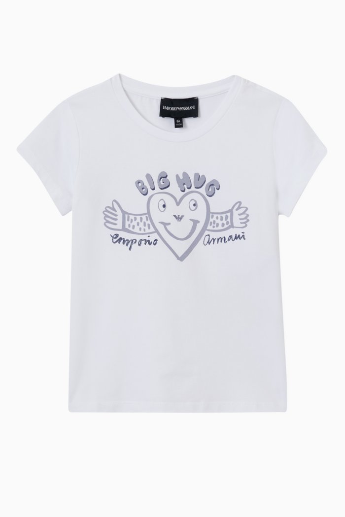 

Big Hug Text Logo T-shirt in Cotton Jersey, White