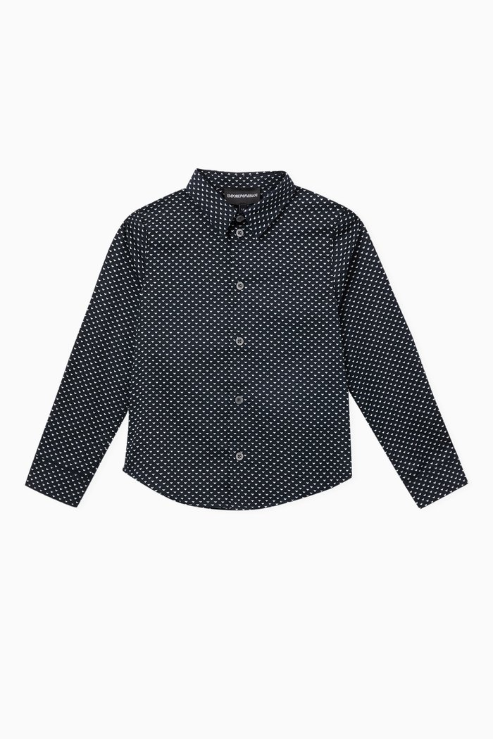 

Micro Eagle Logo Shirt in Cotton, Blue