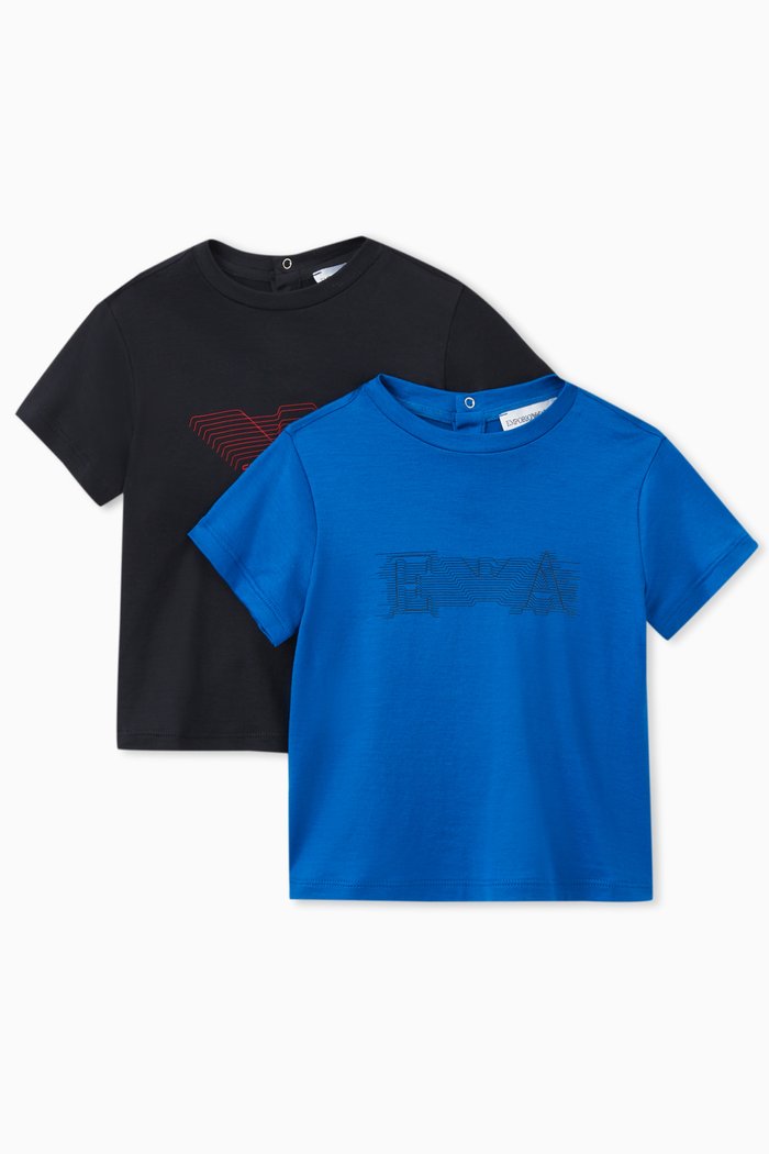 Eagle Print T-Shirts, Set of Two, Blue