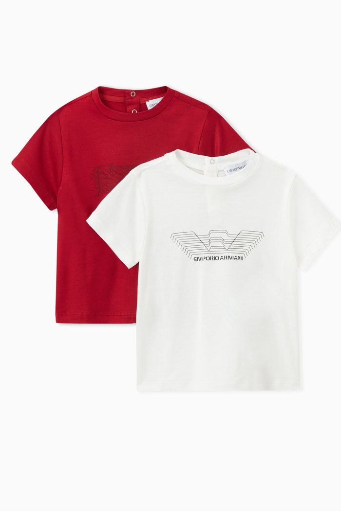 

Eagle Print T-Shirts, Set of Two, Red