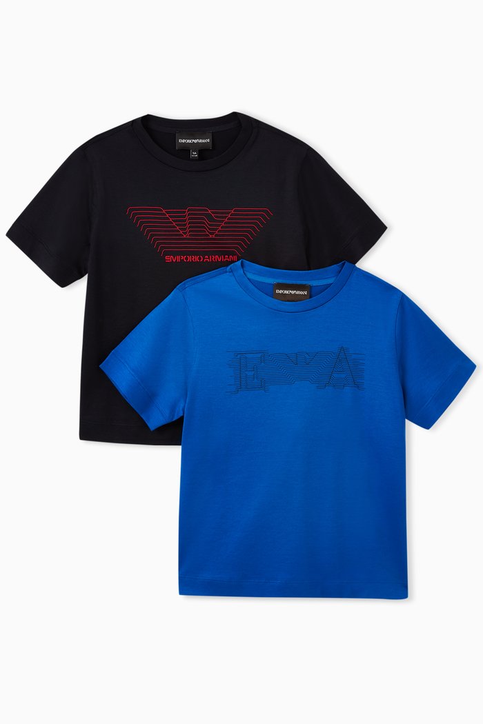 

EA Eagle T-shirt in Cotton Jersey, Set of 2, Blue