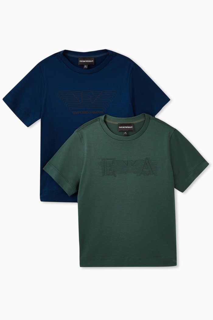 

EA Eagle T-shirt in Cotton Jersey, Set of 2, Green