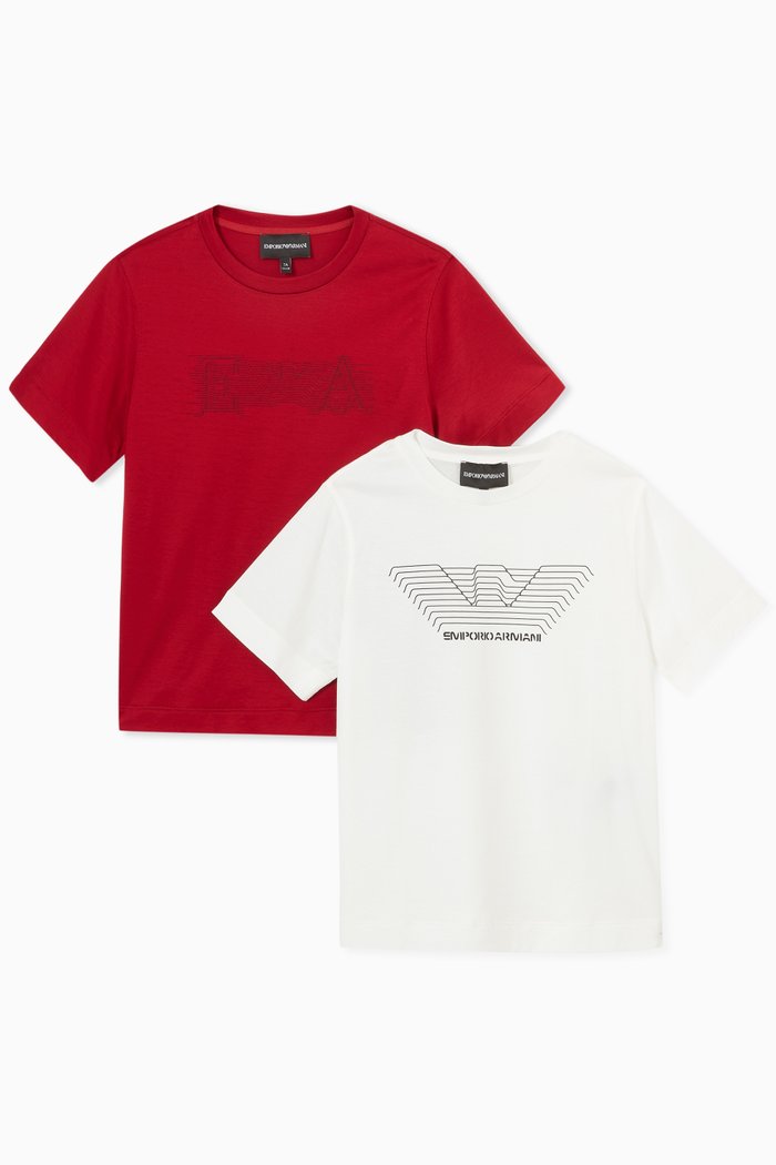 

EA Eagle T-shirt in Cotton Jersey, Set of 2, Red