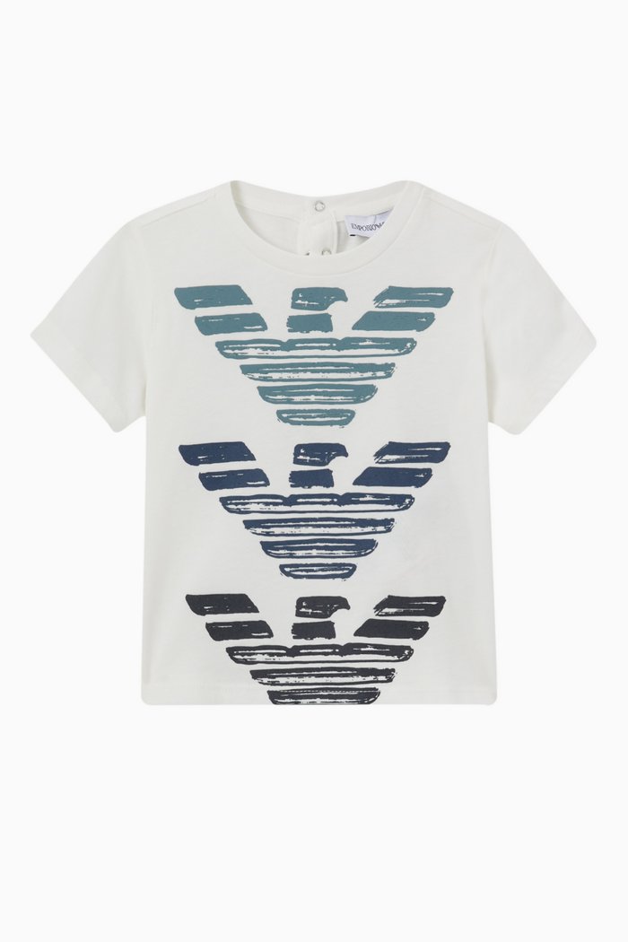 

EA Macro Eagle Logo T-shirt in Cotton Jersey, White