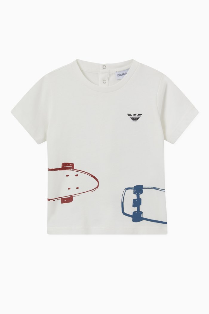 

EA Macro Eagle Logo T-shirt in Cotton Jersey, White