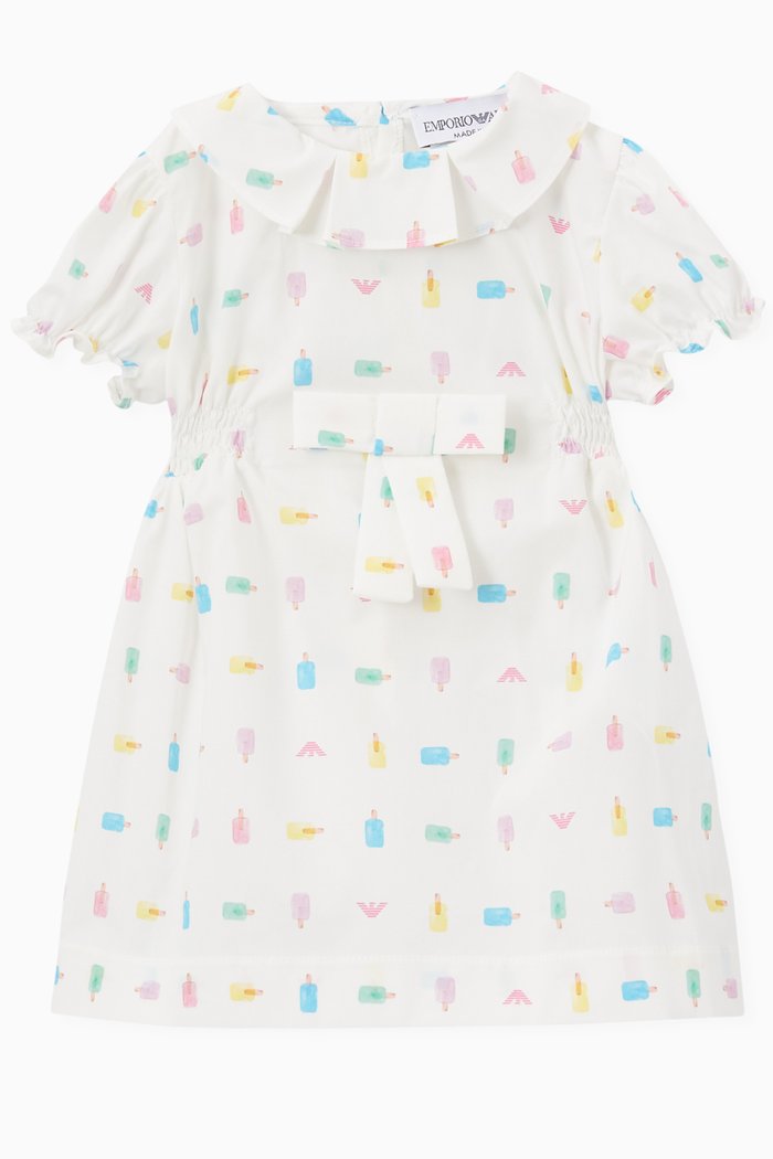 Popsicle Dress & Bloomers Set in Cotton, Multicolour