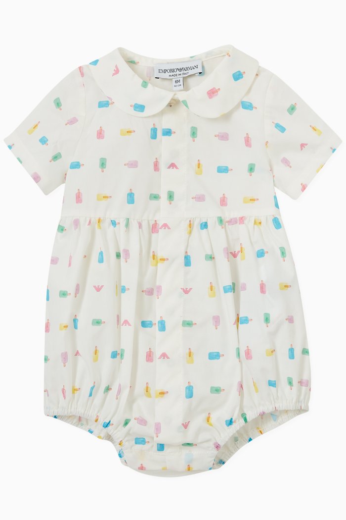 

Popsicle Print Romper in Cotton, Multicolour
