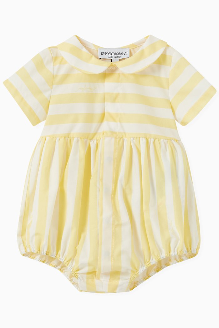 

Striped Romper in Cotton, Yellow