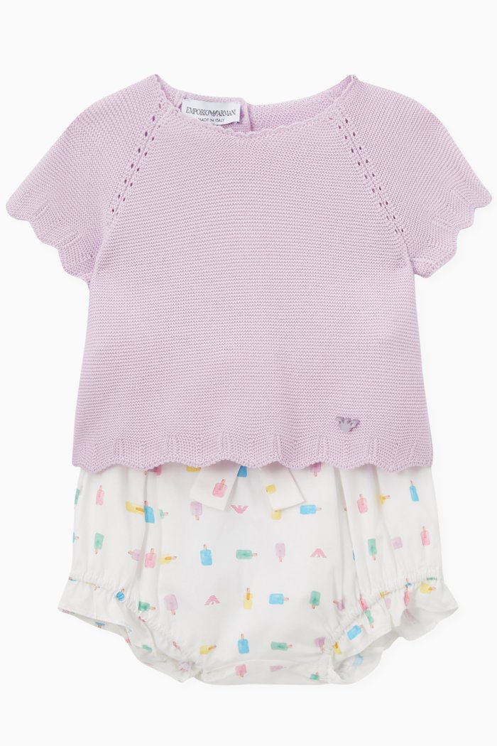 

Popsicle Shorts & Top Set in Cotton, Multicolour