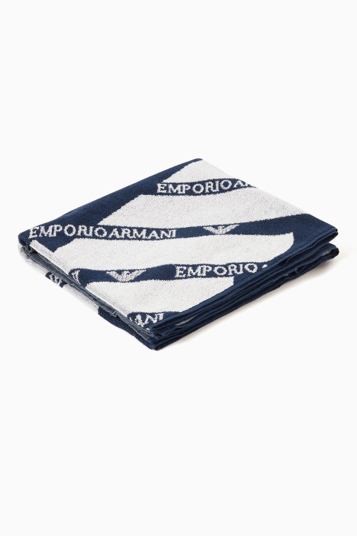 

Eagle Logo Print Towel, Blue