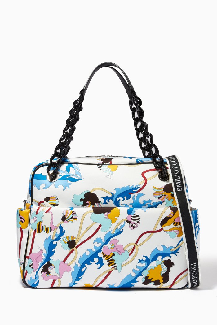 

Ranuncoli Print Diaper Bag in Cotton, Multicolour