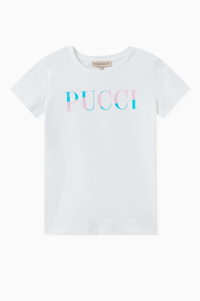 

Pucci Logo T-shirt in Cotton Blend, White