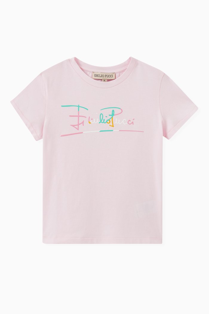 

Signature Logo T-shirt in Cotton, Pink