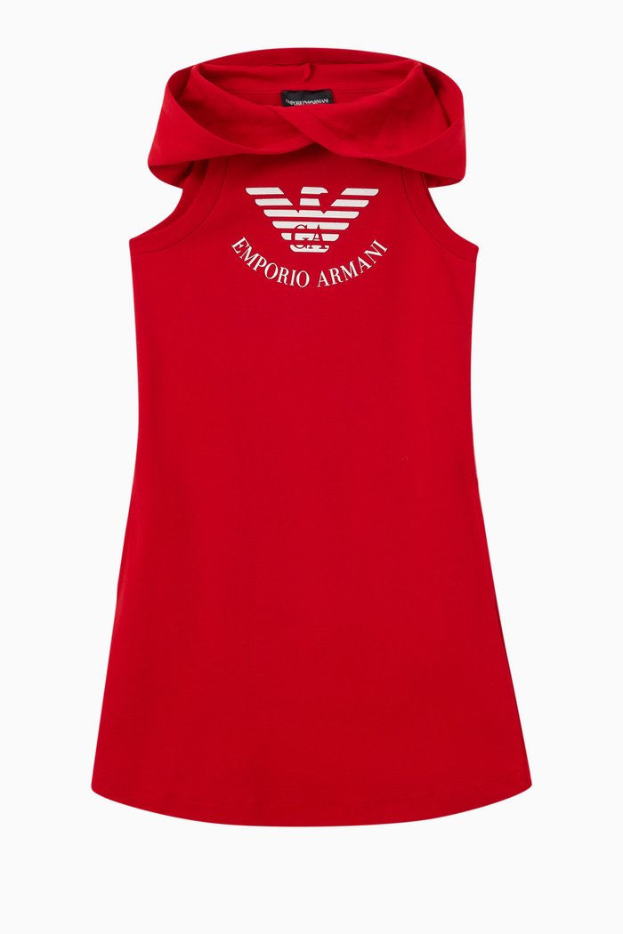 

EA Crew Capsule Collection Hoodie Dress in Jersey, Red